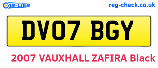 DV07BGY are the vehicle registration plates.