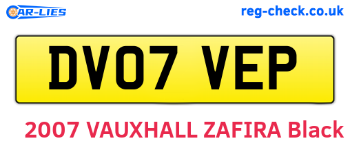 DV07VEP are the vehicle registration plates.