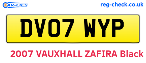 DV07WYP are the vehicle registration plates.