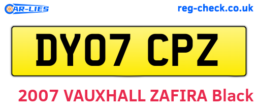 DY07CPZ are the vehicle registration plates.