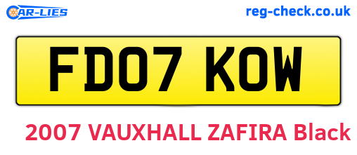FD07KOW are the vehicle registration plates.
