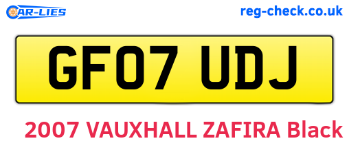 GF07UDJ are the vehicle registration plates.
