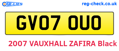 GV07OUO are the vehicle registration plates.