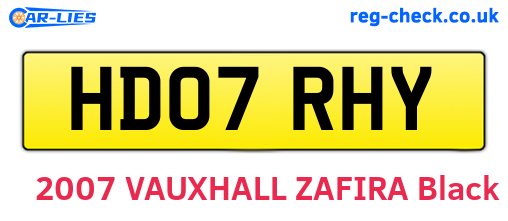 HD07RHY are the vehicle registration plates.
