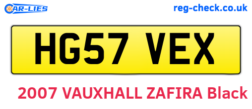 HG57VEX are the vehicle registration plates.