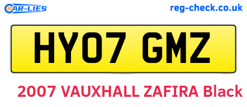 HY07GMZ are the vehicle registration plates.