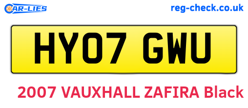 HY07GWU are the vehicle registration plates.