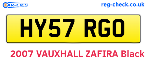 HY57RGO are the vehicle registration plates.