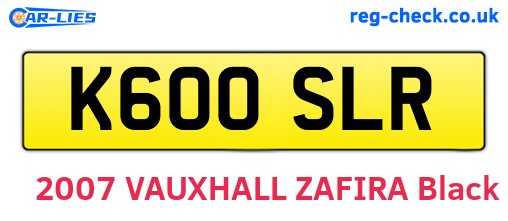 K600SLR are the vehicle registration plates.