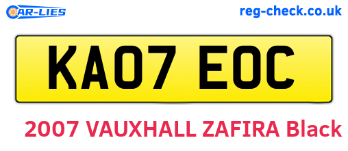 KA07EOC are the vehicle registration plates.