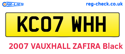 KC07WHH are the vehicle registration plates.