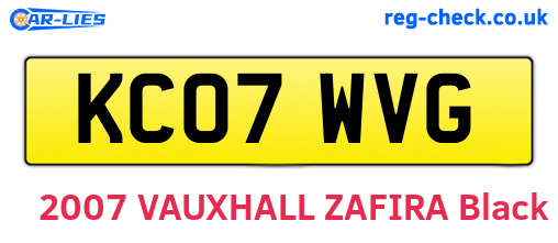 KC07WVG are the vehicle registration plates.