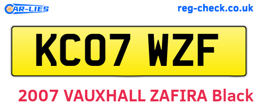 KC07WZF are the vehicle registration plates.