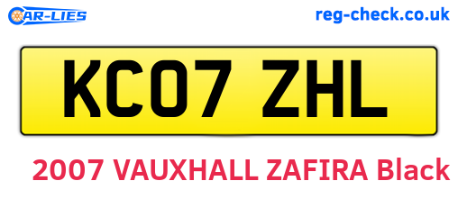 KC07ZHL are the vehicle registration plates.