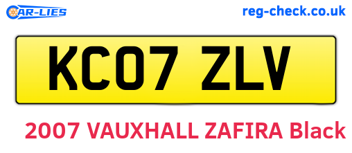 KC07ZLV are the vehicle registration plates.
