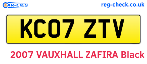 KC07ZTV are the vehicle registration plates.