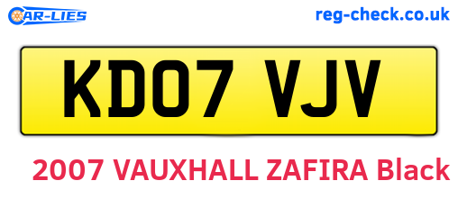 KD07VJV are the vehicle registration plates.