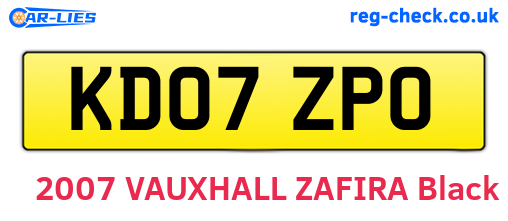 KD07ZPO are the vehicle registration plates.
