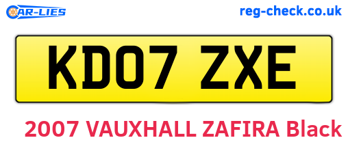 KD07ZXE are the vehicle registration plates.