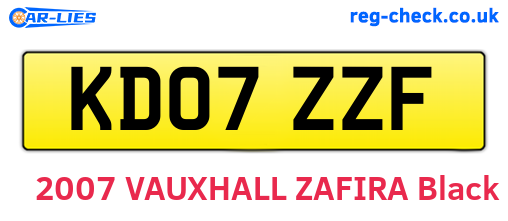 KD07ZZF are the vehicle registration plates.