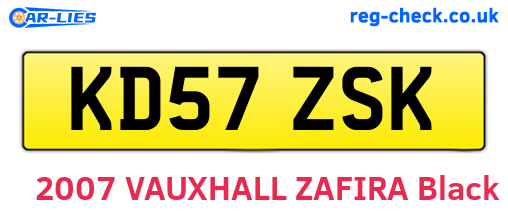 KD57ZSK are the vehicle registration plates.