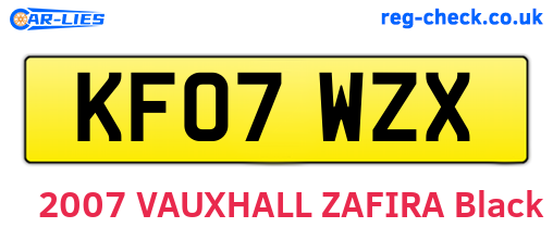 KF07WZX are the vehicle registration plates.