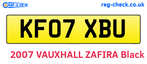 KF07XBU are the vehicle registration plates.