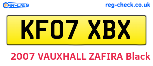 KF07XBX are the vehicle registration plates.