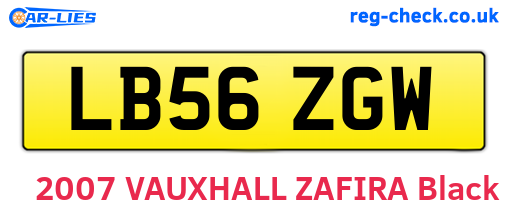 LB56ZGW are the vehicle registration plates.