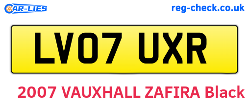 LV07UXR are the vehicle registration plates.