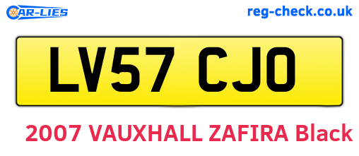 LV57CJO are the vehicle registration plates.