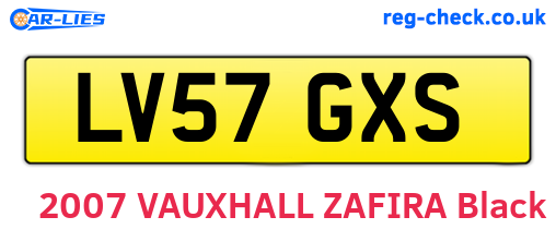 LV57GXS are the vehicle registration plates.