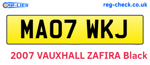 MA07WKJ are the vehicle registration plates.