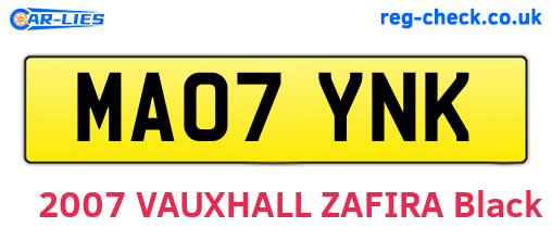 MA07YNK are the vehicle registration plates.