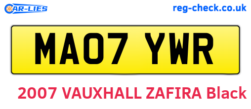 MA07YWR are the vehicle registration plates.