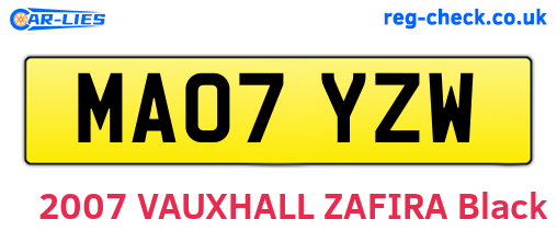 MA07YZW are the vehicle registration plates.
