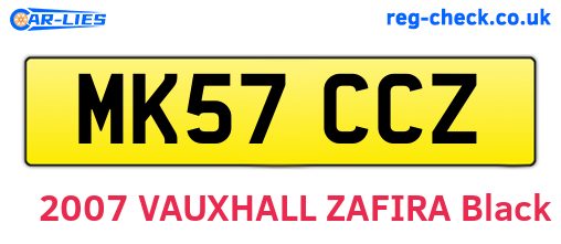 MK57CCZ are the vehicle registration plates.