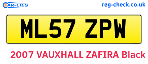 ML57ZPW are the vehicle registration plates.