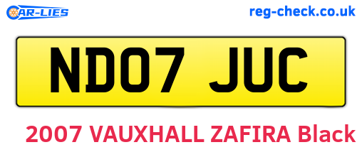 ND07JUC are the vehicle registration plates.