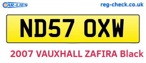 ND57OXW are the vehicle registration plates.
