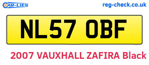 NL57OBF are the vehicle registration plates.