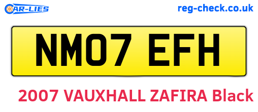 NM07EFH are the vehicle registration plates.