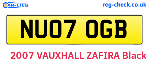 NU07OGB are the vehicle registration plates.