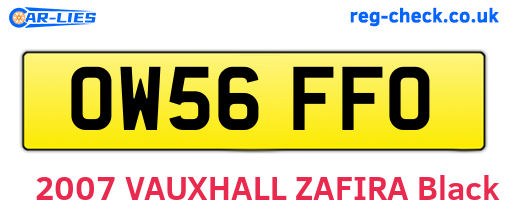 OW56FFO are the vehicle registration plates.