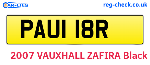 PAU118R are the vehicle registration plates.