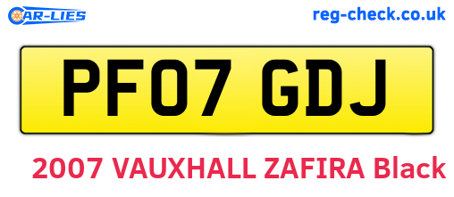 PF07GDJ are the vehicle registration plates.