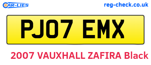 PJ07EMX are the vehicle registration plates.