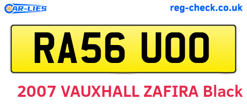 RA56UOO are the vehicle registration plates.