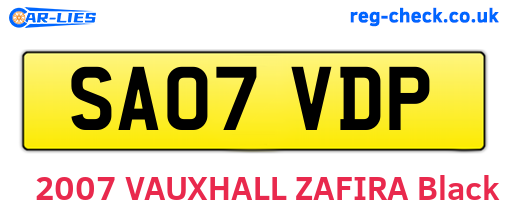 SA07VDP are the vehicle registration plates.