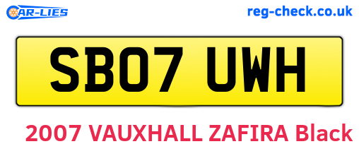 SB07UWH are the vehicle registration plates.